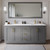 Wyndham WCF292972DGGWCUNSMXX Miranda 72 Inch Double Bathroom Vanity in Dark Gray, White Cultured Marble Countertop, Undermount Square Sinks, Brushed Gold Trim