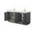 Wyndham WCF292972DGGWCUNSMXX Miranda 72 Inch Double Bathroom Vanity in Dark Gray, White Cultured Marble Countertop, Undermount Square Sinks, Brushed Gold Trim