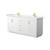 Wyndham WCF292972DWGC2UNSMXX Miranda 72 Inch Double Bathroom Vanity in White, Light-Vein Carrara Cultured Marble Countertop, Undermount Square Sinks, Brushed Gold Trim