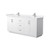 Wyndham WCF292972DWHWCUNSMXX Miranda 72 Inch Double Bathroom Vanity in White, White Cultured Marble Countertop, Undermount Square Sinks, Brushed Nickel Trim