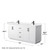 Wyndham WCF292972DWBWCUNSMXX Miranda 72 Inch Double Bathroom Vanity in White, White Cultured Marble Countertop, Undermount Square Sinks, Matte Black Trim