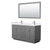 Wyndham WCF292960DKGC2UNSM58 Miranda 60 Inch Double Bathroom Vanity in Dark Gray, Light-Vein Carrara Cultured Marble Countertop, Undermount Square Sinks, Brushed Nickel Trim, 58 Inch Mirror