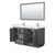 Wyndham WCF292960DKGC2UNSM58 Miranda 60 Inch Double Bathroom Vanity in Dark Gray, Light-Vein Carrara Cultured Marble Countertop, Undermount Square Sinks, Brushed Nickel Trim, 58 Inch Mirror