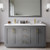 Wyndham WCF292960DGGWCUNSM58 Miranda 60 Inch Double Bathroom Vanity in Dark Gray, White Cultured Marble Countertop, Undermount Square Sinks, Brushed Gold Trim, 58 Inch Mirror