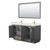 Wyndham WCF292960DGGWCUNSM58 Miranda 60 Inch Double Bathroom Vanity in Dark Gray, White Cultured Marble Countertop, Undermount Square Sinks, Brushed Gold Trim, 58 Inch Mirror