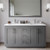 Wyndham WCF292960DKGWCUNSM58 Miranda 60 Inch Double Bathroom Vanity in Dark Gray, White Cultured Marble Countertop, Undermount Square Sinks, Brushed Nickel Trim, 58 Inch Mirror