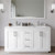 Wyndham WCF292960DWHC2UNSM58 Miranda 60 Inch Double Bathroom Vanity in White, Light-Vein Carrara Cultured Marble Countertop, Undermount Square Sinks, Brushed Nickel Trim, 58 Inch Mirror