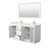 Wyndham WCF292960DWGWCUNSM58 Miranda 60 Inch Double Bathroom Vanity in White, White Cultured Marble Countertop, Undermount Square Sinks, Brushed Gold Trim, 58 Inch Mirror