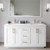 Wyndham WCF292960DWGWCUNSM58 Miranda 60 Inch Double Bathroom Vanity in White, White Cultured Marble Countertop, Undermount Square Sinks, Brushed Gold Trim, 58 Inch Mirror