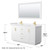 Wyndham WCF292960DWGWCUNSM58 Miranda 60 Inch Double Bathroom Vanity in White, White Cultured Marble Countertop, Undermount Square Sinks, Brushed Gold Trim, 58 Inch Mirror