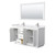 Wyndham WCF292960DWHWCUNSM58 Miranda 60 Inch Double Bathroom Vanity in White, White Cultured Marble Countertop, Undermount Square Sinks, Brushed Nickel Trim, 58 Inch Mirror