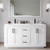 Wyndham WCF292960DWBWCUNSM58 Miranda 60 Inch Double Bathroom Vanity in White, White Cultured Marble Countertop, Undermount Square Sinks, Matte Black Trim, 58 Inch Mirror