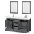 Wyndham WCS141460DKGWCUNSM24 Sheffield 60 Inch Double Bathroom Vanity in Dark Gray, White Cultured Marble Countertop, Undermount Square Sinks, 24 Inch Mirrors
