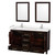 Wyndham WCS141460DESC2UNSM24 Sheffield 60 Inch Double Bathroom Vanity in Espresso, Carrara Cultured Marble Countertop, Undermount Square Sinks, 24 Inch Mirrors