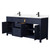 Wyndham WCG242472DBBCCUNSMXX Beckett 72 Inch Double Bathroom Vanity in Dark Blue, Carrara Cultured Marble Countertop, Undermount Square Sinks, Matte Black Trim