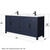 Wyndham WCG242472DBBCCUNSMXX Beckett 72 Inch Double Bathroom Vanity in Dark Blue, Carrara Cultured Marble Countertop, Undermount Square Sinks, Matte Black Trim