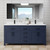 Wyndham WCG242472DBBWCUNSMXX Beckett 72 Inch Double Bathroom Vanity in Dark Blue, White Cultured Marble Countertop, Undermount Square Sinks, Matte Black Trim