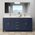 Wyndham WCG242472DBLWCUNSMXX Beckett 72 Inch Double Bathroom Vanity in Dark Blue, White Cultured Marble Countertop, Undermount Square Sinks, No Mirror
