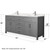 Wyndham WCG242472DKGCCUNSMXX Beckett 72 Inch Double Bathroom Vanity in Dark Gray, Carrara Cultured Marble Countertop, Undermount Square Sinks, No Mirror