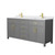 Wyndham WCG242472DGGWCUNSMXX Beckett 72 Inch Double Bathroom Vanity in Dark Gray, White Cultured Marble Countertop, Undermount Square Sinks, Brushed Gold Trim