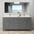 Wyndham WCG242472DGGWCUNSMXX Beckett 72 Inch Double Bathroom Vanity in Dark Gray, White Cultured Marble Countertop, Undermount Square Sinks, Brushed Gold Trim