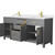 Wyndham WCG242472DGGWCUNSMXX Beckett 72 Inch Double Bathroom Vanity in Dark Gray, White Cultured Marble Countertop, Undermount Square Sinks, Brushed Gold Trim