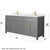 Wyndham WCG242472DGGWCUNSMXX Beckett 72 Inch Double Bathroom Vanity in Dark Gray, White Cultured Marble Countertop, Undermount Square Sinks, Brushed Gold Trim