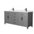 Wyndham WCG242472DGBWCUNSMXX Beckett 72 Inch Double Bathroom Vanity in Dark Gray, White Cultured Marble Countertop, Undermount Square Sinks, Matte Black Trim