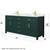Wyndham WCG242472DGDCCUNSMXX Beckett 72 Inch Double Bathroom Vanity in Green, Carrara Cultured Marble Countertop, Undermount Square Sinks, Brushed Gold Trim