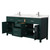 Wyndham WCG242472DGECCUNSMXX Beckett 72 Inch Double Bathroom Vanity in Green, Carrara Cultured Marble Countertop, Undermount Square Sinks, Brushed Nickel Trim