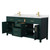 Wyndham WCG242472DGDWCUNSMXX Beckett 72 Inch Double Bathroom Vanity in Green, White Cultured Marble Countertop, Undermount Square Sinks, Brushed Gold Trim