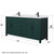 Wyndham WCG242472DGKWCUNSMXX Beckett 72 Inch Double Bathroom Vanity in Green, White Cultured Marble Countertop, Undermount Square Sinks, Matte Black Trim