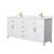 Wyndham WCG242472DWGCCUNSMXX Beckett 72 Inch Double Bathroom Vanity in White, Carrara Cultured Marble Countertop, Undermount Square Sinks, Brushed Gold Trim