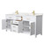 Wyndham WCG242472DWGCCUNSMXX Beckett 72 Inch Double Bathroom Vanity in White, Carrara Cultured Marble Countertop, Undermount Square Sinks, Brushed Gold Trim