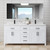 Wyndham WCG242472DWBCCUNSMXX Beckett 72 Inch Double Bathroom Vanity in White, Carrara Cultured Marble Countertop, Undermount Square Sinks, Matte Black Trim