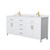 Wyndham WCG242472DWGWCUNSMXX Beckett 72 Inch Double Bathroom Vanity in White, White Cultured Marble Countertop, Undermount Square Sinks, Brushed Gold Trim