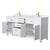 Wyndham WCG242472DWGWCUNSMXX Beckett 72 Inch Double Bathroom Vanity in White, White Cultured Marble Countertop, Undermount Square Sinks, Brushed Gold Trim