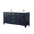 Wyndham WCV252572DBLWCUNSMXX Daria 72 Inch Double Bathroom Vanity in Dark Blue, White Cultured Marble Countertop, Undermount Square Sinks, No Mirror