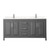 Wyndham WCV252572DKGC2UNSMXX Daria 72 Inch Double Bathroom Vanity in Dark Gray, Light-Vein Carrara Cultured Marble Countertop, Undermount Square Sinks, No Mirror