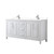 Wyndham WCV252572DWHWCUNSMXX Daria 72 Inch Double Bathroom Vanity in White, White Cultured Marble Countertop, Undermount Square Sinks, No Mirror