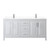Wyndham WCV252572DWHWCUNSMXX Daria 72 Inch Double Bathroom Vanity in White, White Cultured Marble Countertop, Undermount Square Sinks, No Mirror