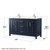 Wyndham WCV252560DBLC2UNSM24 Daria 60 Inch Double Bathroom Vanity in Dark Blue, Light-Vein Carrara Cultured Marble Countertop, Undermount Square Sinks, 24 Inch Mirrors