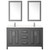 Wyndham WCV252560DKGC2UNSM24 Daria 60 Inch Double Bathroom Vanity in Dark Gray, Light-Vein Carrara Cultured Marble Countertop, Undermount Square Sinks, 24 Inch Mirrors