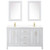 Wyndham WCV252560DWGWCUNSM24 Daria 60 Inch Double Bathroom Vanity in White, White Cultured Marble Countertop, Undermount Square Sinks, 24 Inch Mirrors, Brushed Gold Trim
