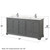 Wyndham WCS202072DKGC2UNSMXX Deborah 72 Inch Double Bathroom Vanity in Dark Gray, Light-Vein Carrara Cultured Marble Countertop, Undermount Square Sinks, No Mirrors
