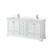 Wyndham WCS202072DWGC2UNSMXX Deborah 72 Inch Double Bathroom Vanity in White, Carrara Cultured Marble Countertop, Undermount Square Sinks, Brushed Gold Trim, No Mirrors