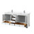Wyndham WCS202072DWHWCUNSMXX Deborah 72 Inch Double Bathroom Vanity in White, White Cultured Marble Countertop, Undermount Square Sinks, No Mirrors