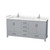Wyndham WCS141472DGYC2UNSMXX Sheffield 72 Inch Double Bathroom Vanity in Gray, Carrara Cultured Marble Countertop, Undermount Square Sinks, No Mirror