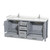 Wyndham WCS141472DGYC2UNSMXX Sheffield 72 Inch Double Bathroom Vanity in Gray, Carrara Cultured Marble Countertop, Undermount Square Sinks, No Mirror