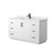 Wyndham WCF292960SWBCMUNSMXX Miranda 60 Inch Single Bathroom Vanity in White, White Carrara Marble Countertop, Undermount Square Sink, Matte Black Trim
